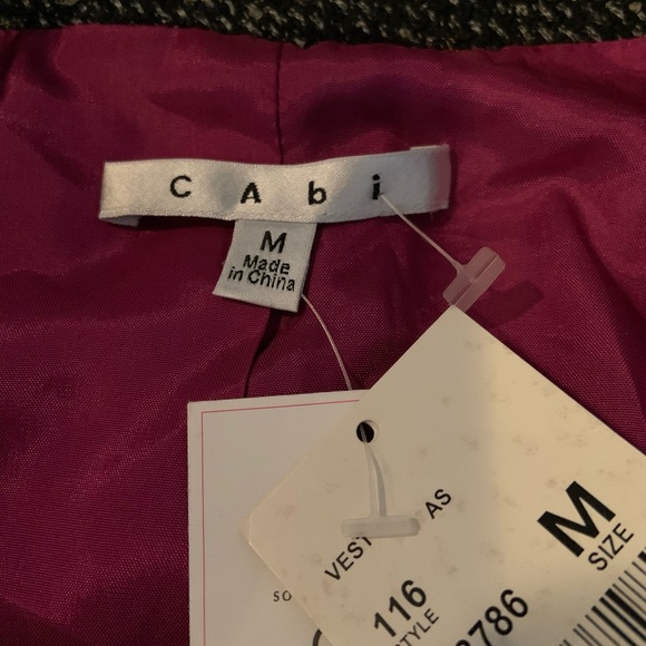 CAbi Black Tweed Wool Blend Lined Vest Gold Buttons Women’s Medium NWT - Picture 4 of 10